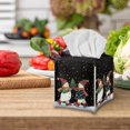 thumbnail image 3 of ZIATUBLE Christmas Snowman Square Tissue Box Cover Galaxy Snowflakes Leather Tissue Box Holder Facial Reusable Napkin Box Holders Cube Tissue Organizer Home Accessories Decoration, 3 of 7