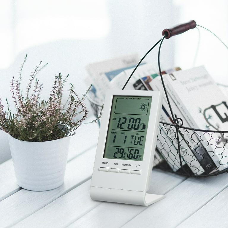 Mini Digital Thermometer Indoor Hygrometer Room ?/? Temperature Humidity  Monitor Meter Gauge Alarm Clock Thermo-Hygrometer with Max Min Value  Display 