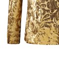 thumbnail image 2 of Men's Sparkly Suit Blazers Slim Fit Party Sequin Shiny Blazer Jackets Lapel Collar Long Sleeve Festive Outfits (4XL, Gold #A), 2 of 5