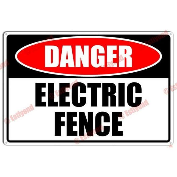 Electric Fence Caution Warning Notice Aluminum Metal Sign 8"X12"