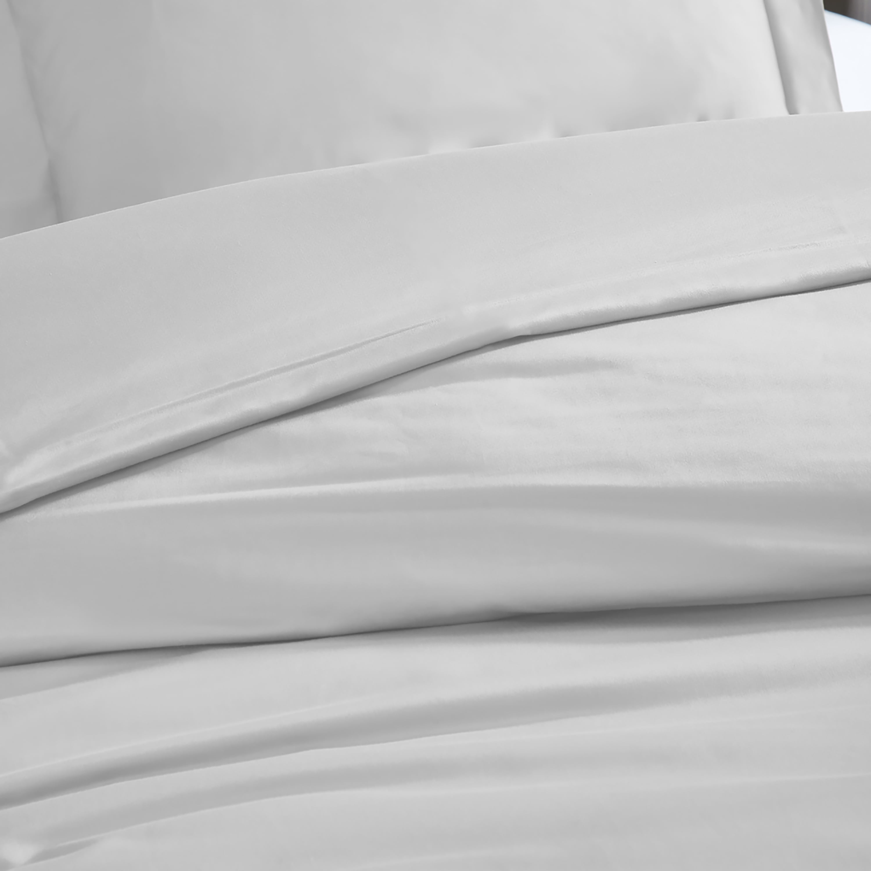 Superior Egyptian Cotton 1200 TC Solid Platinum Duvet Set, King/California King
