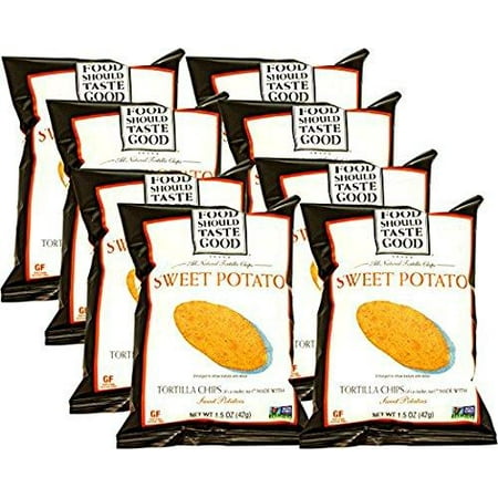 Food Should Taste Good Sweet Potato Tortilla Chips, 1.5 oz (Pack of 8) Pack of (Best Tasting Potato Chips)