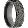 thumbnail image 3 of Custom Men's Tire Tread 8mm Black Zirconium Wedding Band with Comfort Fit Design, 3 of 3