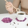 thumbnail image 5 of Glitter Sparkles Shimmer Set of 6 Faux Leather 4 Inch Coasters Drinks Tabletop Home Dinning Hexagon, 5 of 6