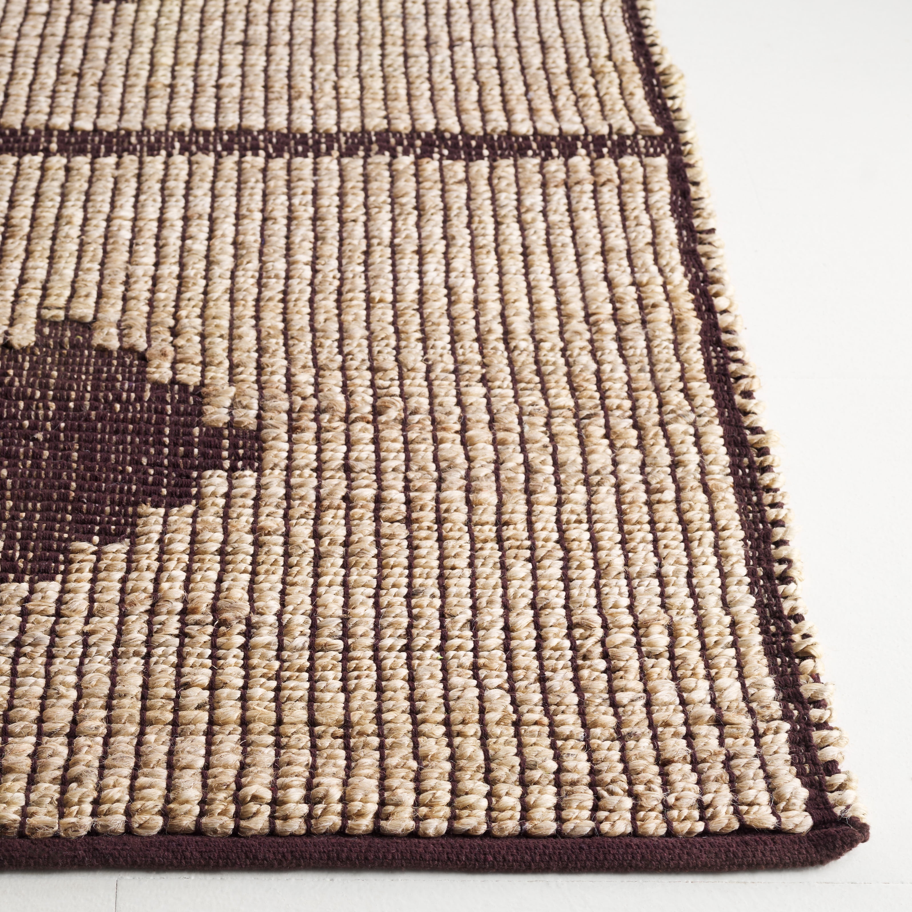 SAFAVIEH Natural Fiber Kagan Geometric Area Rug, Natural/Brown, 6' x 6' Square
