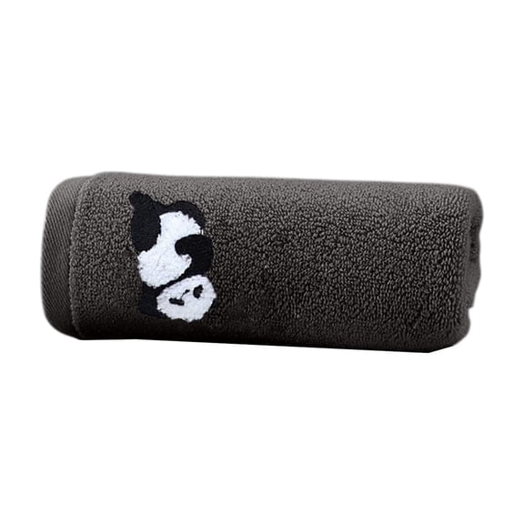 Cinvoph Cotton Hand Towels for Bath, Face, Highly Absorbent Decorative Panda Print Bathroom Towel, Machine Washable 13"x29" Black