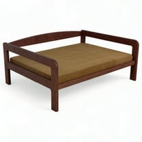 Dakota Pets™ Elevated Dog Bed, Made in the USA, Solid Wood Frame, Mocha Mattress, Mahogany Stain, for Large Pets