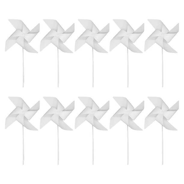 24 piezas de juegos al aire libre para niños pequeños, molinetes de pintura en blanco, juguete de molino de viento hecho a mano, juguete de molinete para niños, molinetes de artesanía