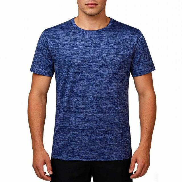 Ceisia Men's Solid Color Casual Loose Ice Silk Round Neck Sports Active T-shirt Gift