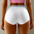 thumbnail image 2 of WEIWEN Seamless Underwear for Women High Waisted Bikini Panties for Women Breathable Valentines Day Full Coverage Hipster Briefs Womens Boyshorts Underwear White, XL, 2 of 4