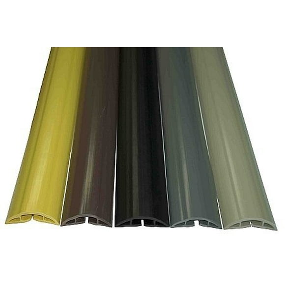 Electriduct Medium Plastic Flexible Floor Cord Cover Cable Protector and Wire Concealer - Includes Double Sided Tape - 50 Feet - Black