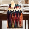 thumbnail image 3 of Vintage Colorful Geometric 36 Inch Table Runner, Abstract Art Waves Stripe Farmhouse Dresser Scarf Cotton & Linen Tablerunner for Dining/Kitchen Island/Holiday Party Décor Small 13" x 36", 3 of 9