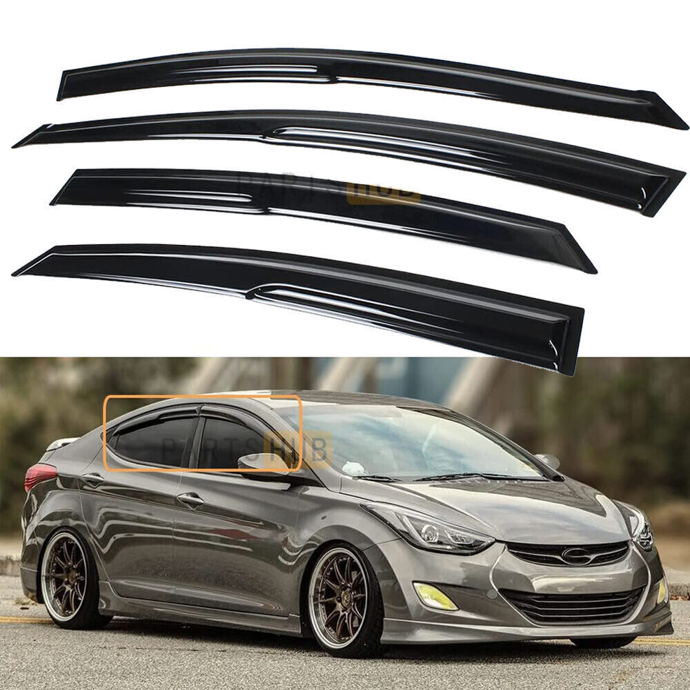 Fits for 20112016 Hyundai Elantra Mugen Style Window Visor Rain Guard Deflector