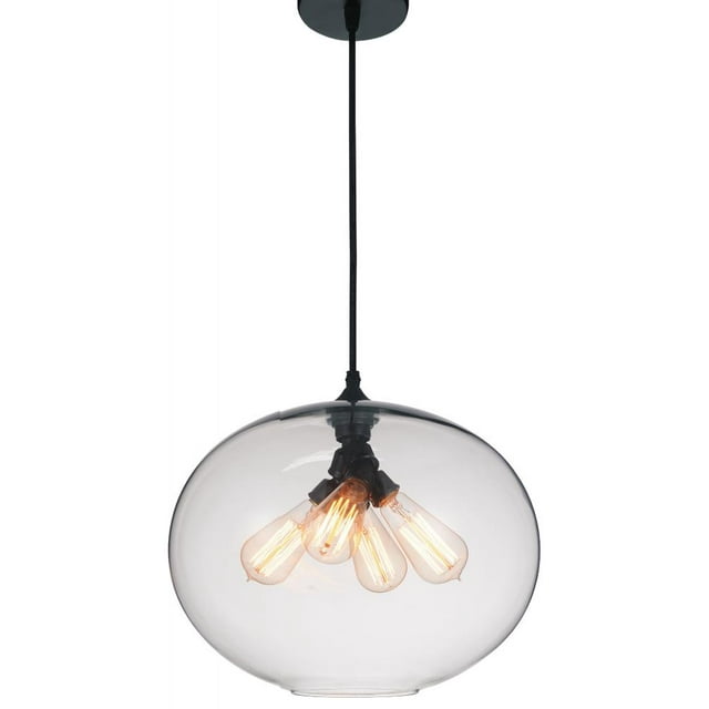 Suspension en Duvet à 4 Lumières avec Finition Transparente