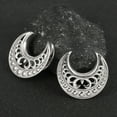 thumbnail image 3 of LADEMAYH Hypoallergenic Ear Gauges Tunnels Plugs, Hollow Floral Saddle Gauges for Ears, Surgical Steel 316L, Body Piercing Jewelry for Gothic/Punk Styles (2pcs Silver, 25mm=1"), 3 of 5