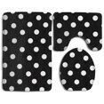 thumbnail image 1 of ABPHQTO Puntos blancos y negros Juego de alfombras de baño de 3 piezas Alfombra de baño Alfombra de contorno y tapa de inodoro, 1 of 2