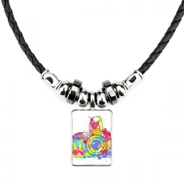 graffiti street cultura colorful camera collar a mano colgante de cuerda de cuero Unbranded M