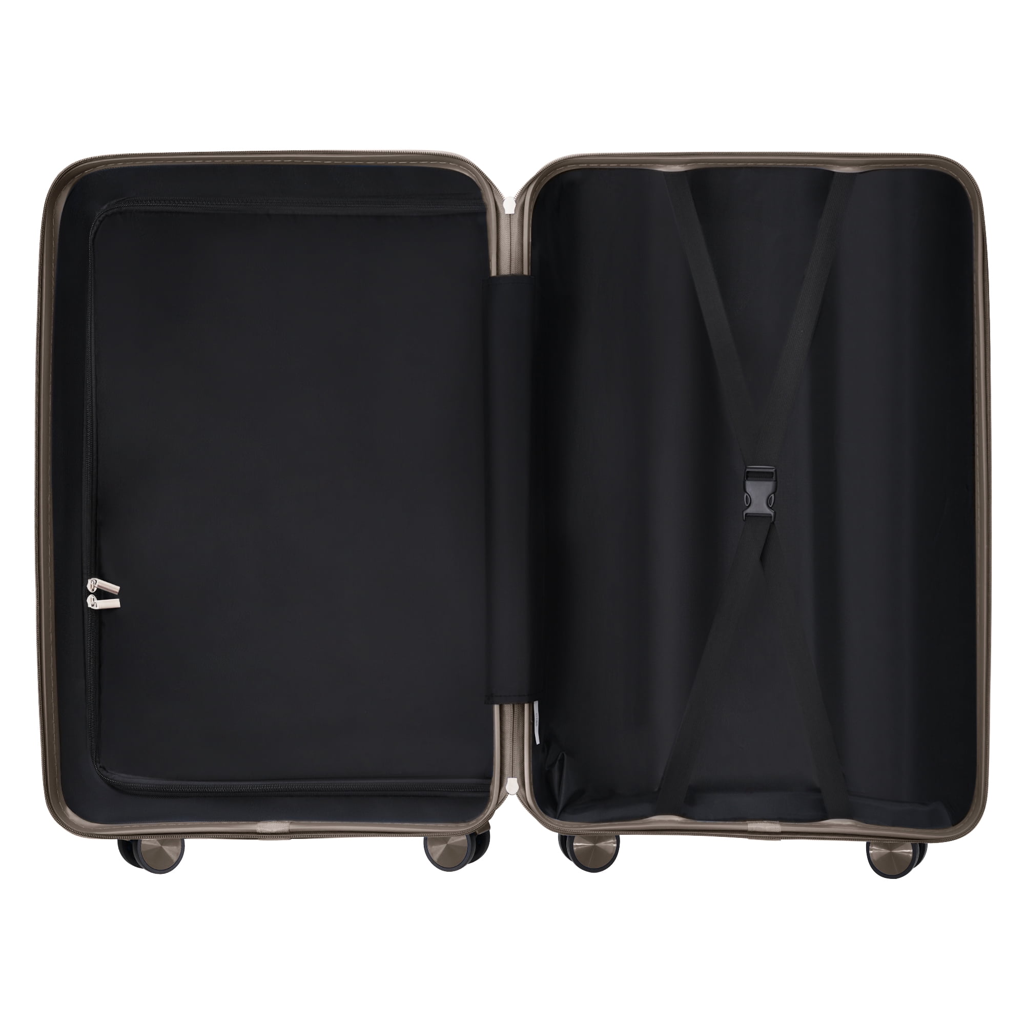 Euroco Luggage Sets 3 Piece,PP Hardside Suitcase Set with TSA Lock & 360° Spinner Wheels,Lightweight Durable Carry on Luggage for Business Travel,Light Brown(20"/24"/28")