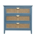 thumbnail image 5 of Natural Rattan Storage Cabinet,American Entryway Table with 3 Drawers,Console Table for Bedroom,Living Room,Study,Blue, 5 of 7