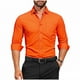 thumbnail image 2 of Blusa y camisa de manga larga con cuello vuelto para hombre, color liso, informal, a la moda, con botones, manga larga, elástica, de poliéster, 2 of 6