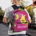 thumbnail image 5 of Yield Pink Green Avocado Print Backpack for Women Men, Lightweight Casual Travel Daypack, Classic Basic College Backpack, Middle School Bag, 5 of 5