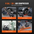 thumbnail image 2 of KFFKFF Air Compressor, 8 Gallon Tank, 1HP 2.2 CFM@90 PSI, Oil-Free, Max 120PSI, 80dB Quiet, Portable for Car Maintenance, Tire Filling, Painting, 2 of 9