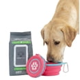 thumbnail image 2 of One Paw, Essential 3-Piece Dog Walking Set with Wipes, Collapsible Rubber Bowl and Treat Holder for Dogs, 2 of 8