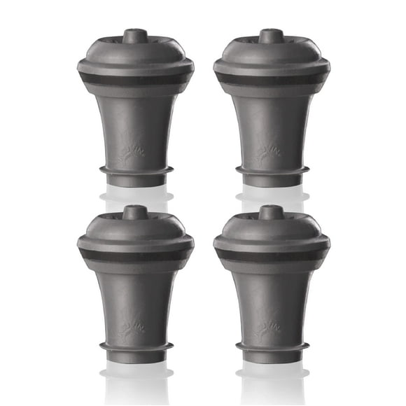 Juego de 4 tapones para aspiradora Wine Saver, color gris