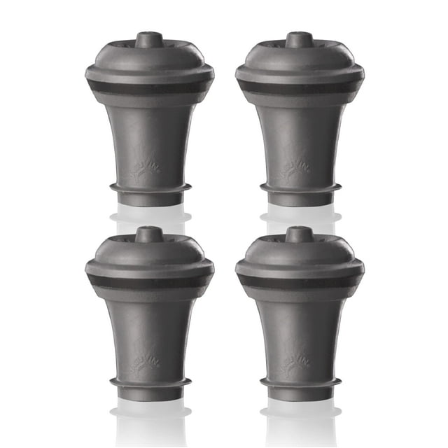 Juego de 4 tapones para aspiradora Wine Saver, color gris