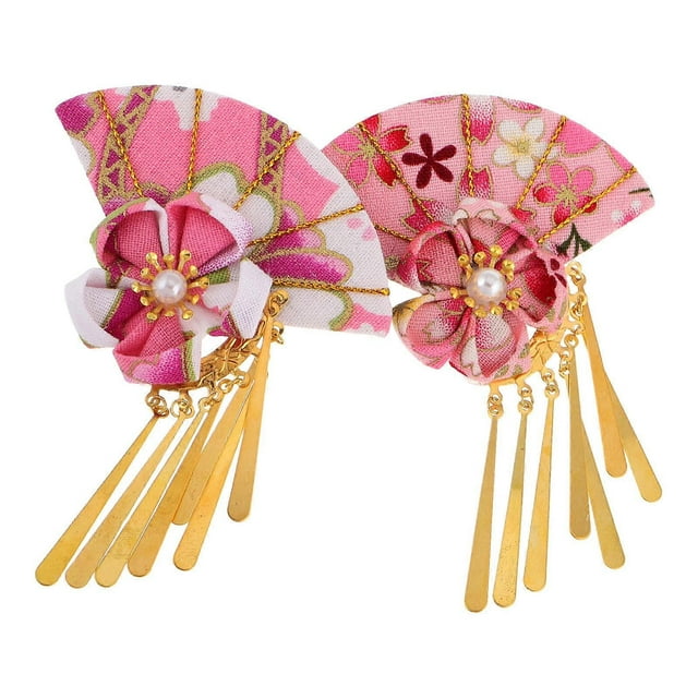 Japanese Hair Accessories Bridal Hair Ornaments Wedding Cultural Symbolism Cloth Assorted Color for 2Pcs