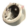 thumbnail image 5 of Aosijia Cat Bed Warm Pet Basket Cozy Kitten Lounger Cushion Cat House Tent Very Soft Small Dog Mat Bag Washable Cave Cats Beds Gray M, 5 of 10
