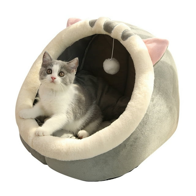 Xmarks Cat Beds for Indoor Cats Cat Bed Cave with Removable Washable Cushioned Pillow, Calming
