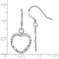 thumbnail image 4 of Sterling Silver Jbsp's Textured Heart Shepherd Hook Dangle Earrings (33 X 15.85) Made In India va39, 4 of 5