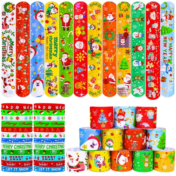 Pulseras navideñas MGParty, 72 unidades, para fiestas de Navidad para niños