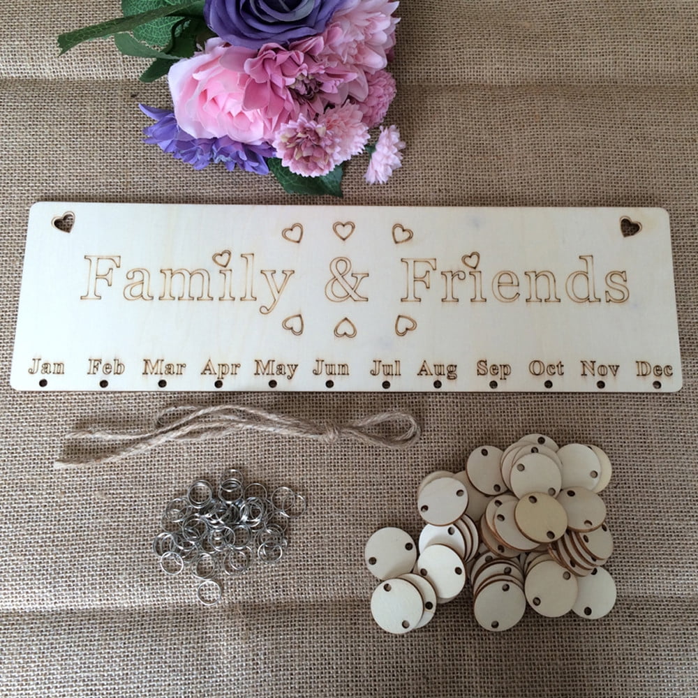 Wood Birthday Anniversary Reminder Board Birch ply plaque Sign Family /& Friends