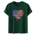 thumbnail image 3 of qipepei American Flag Shirt for Women 4th of July T-Shirt Patriotic T-Shirts Women's Summer Casual Loose Fitting Independent Day Printed Round Neck Short Sleeved Women's Top, 3 of 3