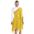 thumbnail image 4 of DPOIS Women's Praise Dance Overlay and Tunic Worship Dance Dress Yellow S, 4 of 7