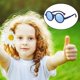 thumbnail image 5 of Gafas de sol perfke Redondas para niños Protección Azul, 5 of 5