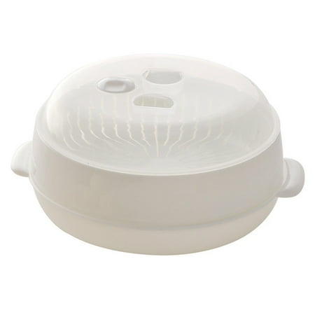 

tsondianz Single Layer Microwave Steamer Vegetable Rice Cooking Pot Round Steamer with Sealed Lid Home Kitchen Cooking Tools