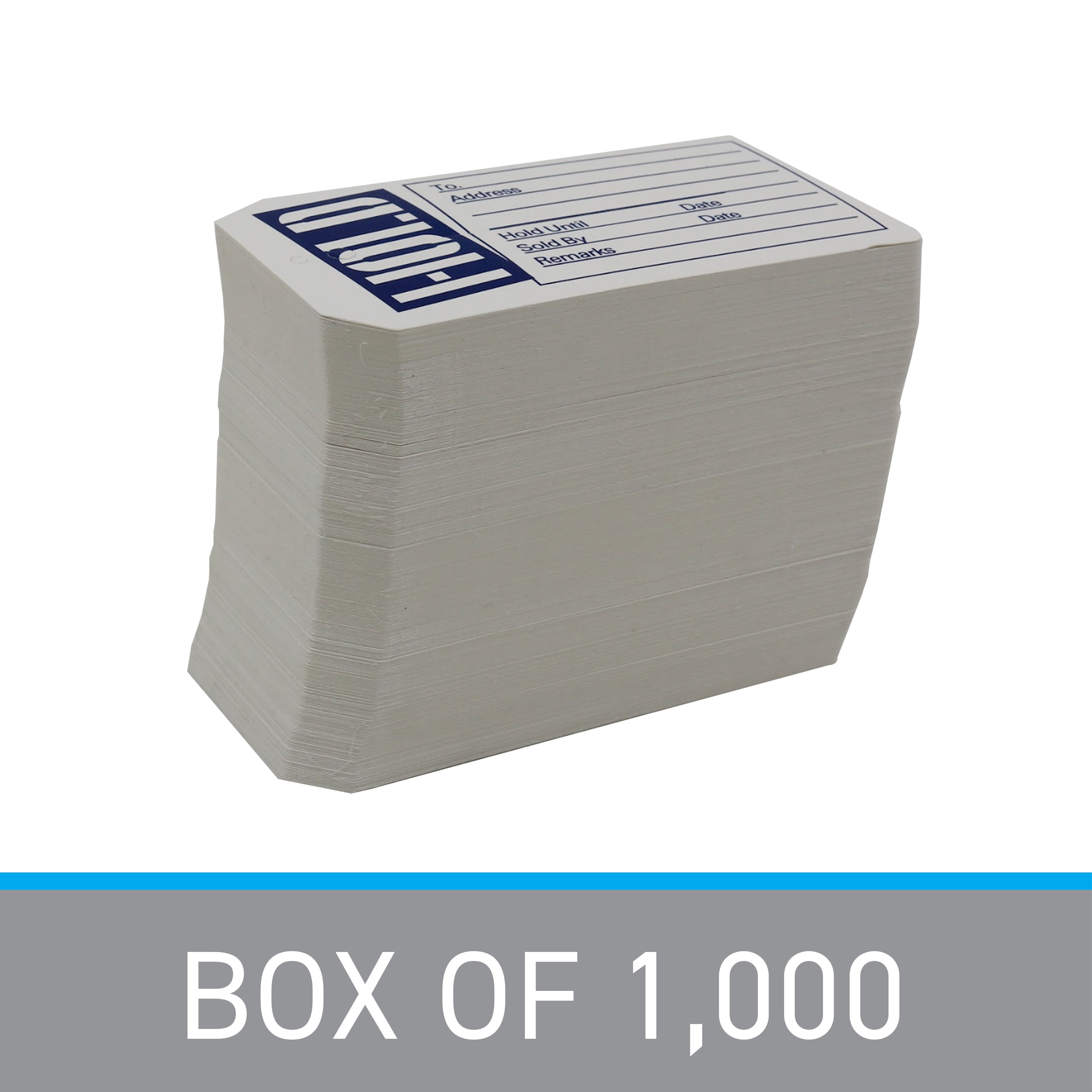 SSWBasics Blue/White Hold Slit Tags (2-3/8"W x 4-3/4"H ) - Box of 1000