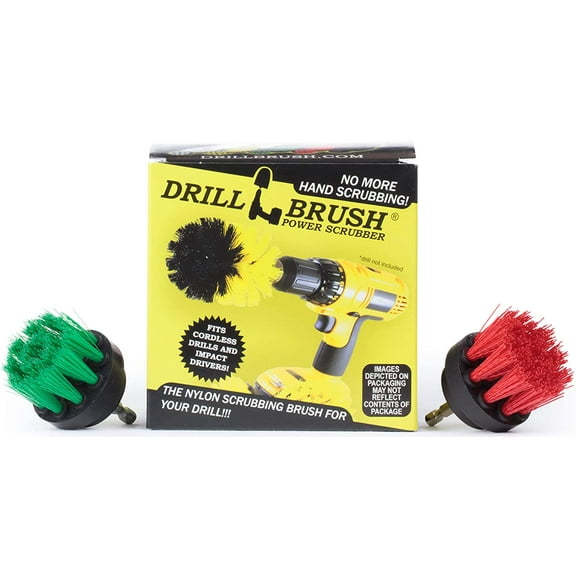 Kitchen Accessories - Pot Cleaner - Rice Cooker - Scrubber - Drill Brush - 2-inch Round Spin Brush Set - Grout Cleaner - Hard Water, Mineral, Calcium, Soap Scum - Rust Remover - Bird Bath - Cleaner