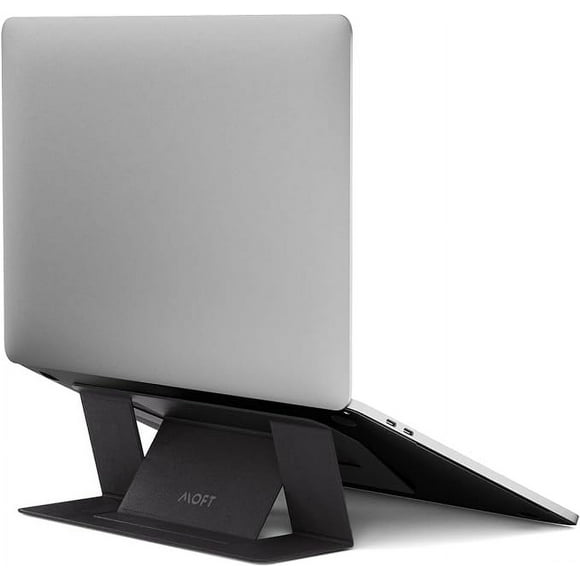 MOFT Invisible Laptop Stand for Laptops Without Bottom Vents, Lightweight Adhesive 2-Height Repositionable Residue-Free Laptop Desk Stand (Black)