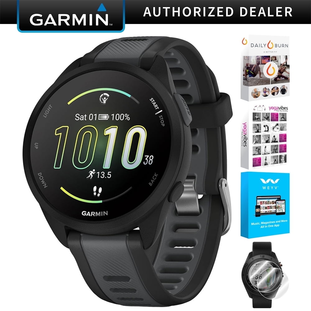 Garmin 010-02863-30 Forerunner 165 Music Smart Sport Watch, Black