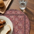 thumbnail image 3 of Red Boho Round 13 Inch Placemats Set of 2, Vintage Ethnic Tribe Abstract Art Floral HeatResistant Non Slip Place Mats for Dining Table, Wipeable Braided Kitchen Table Mats for Housewarming, 3 of 9