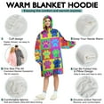 thumbnail image 5 of Colorful Dog Paw Footprint Wearable Oversized Blanket,Wearable Blanket Hoodie for Adults,Cozy Hooded Blankets with Super Pockets,Super Warm Fuzzy Pullover for Women & Men, 5 of 6