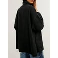 thumbnail image 5 of SHEWIN Jean Jacket for Women Oversized Denim Jackets Boyfriend Button Up Long Sleeve Split Fall Spring Shacket Black, 5 of 9