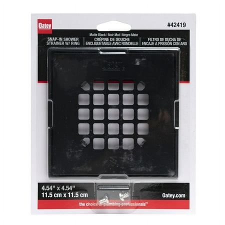 

Oatey 42419 Snap-In Strainer with Ring Stainless Steel Black Matte Specifications: Square Shape