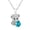 Sea Blue, variant on ® Cute Teddy Bear Crystal Pendant Necklace, Sea Blue