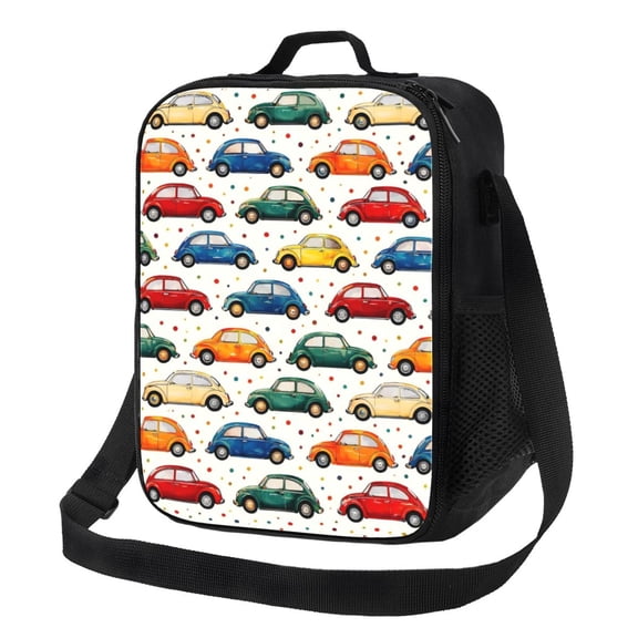 Vintage Beetle Lunch Bag Insulated Thermal Lunch Box with Shoulder Strap & Handle for Women and Men