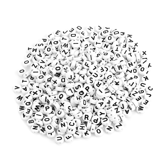 Alphabet Beads Acrylic Letter Beads for Jewelry Making, Round Letter Beads, DIY Letter Beads, 500Pcs Round Acrylic Single Letter Beads
